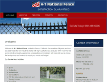 Tablet Screenshot of a1nationalfence.com